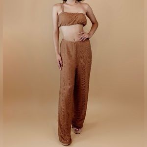 Brown/Tan Two Piece Set